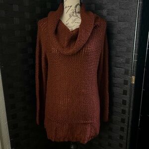 Daytrip SMALL Cowl Neck Knit ORANGE Long Sleeve Cozy Soft Sweater
